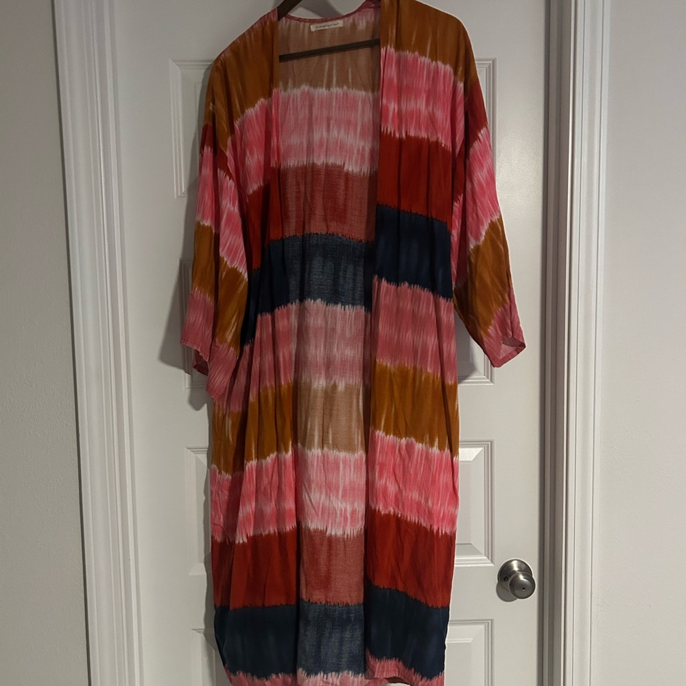 Colorful Striped Kimono Cardigan